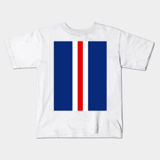 Retro American Football Stripes Buffalo Blue, White, Red Kids T-Shirt